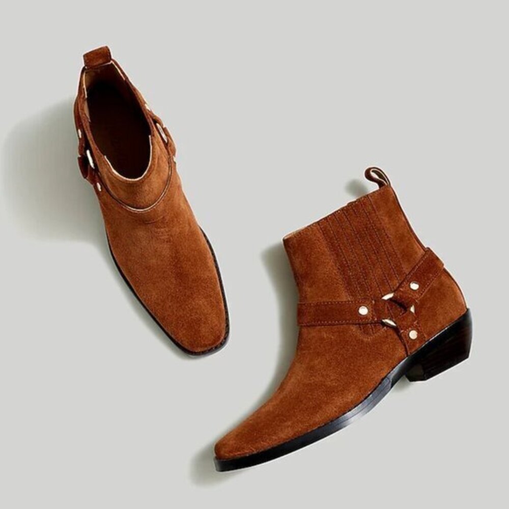 Madewell The Santiago Western Ankle Boot in Suede - NWB sz 8.5